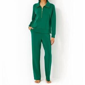 NEW LILLY PULITZER alwyn high rise upf 50+ pant in fiddle leaf green